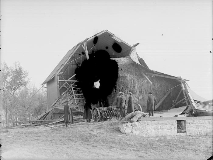 Ole Engebretson's barn after a storm