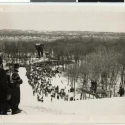 View from the Top of the Tower at the Inter-State Ski Tournament, Glenwood, Minnesota