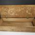 Brown Wood Glove Box with Flower, Woman, and "GLOVES" Engraving
