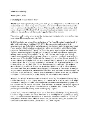 Richard Neely Vietnam War & COVID-19 Reflections