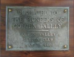 Plaque Dedicated to the Golden Valley Pioneers