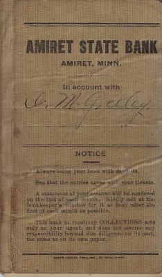 A.M. Greeley Account Book at Amiret State Bank