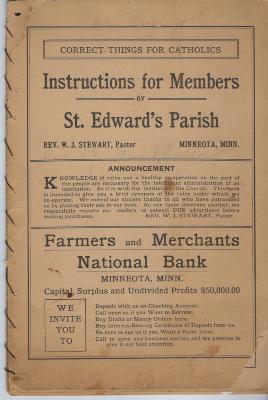 Instructions for Members of St. Edward's Parish, Minneota, Minn.