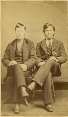 Two unidentified men in a studio