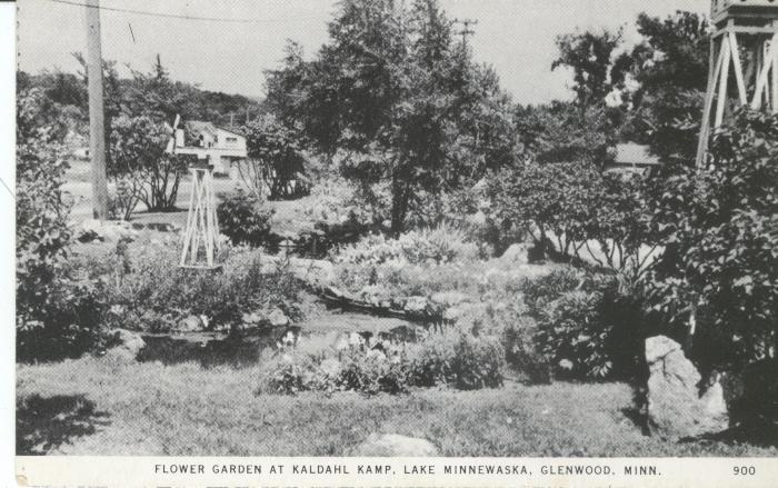 Flower Garden at Kaldahl Kamp, Lake Minnewaska, Glenwood, Minn.