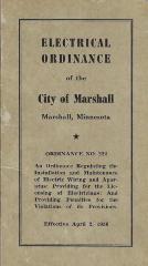 Electrical Ordinance of the City of Marshall, April 2, 1956