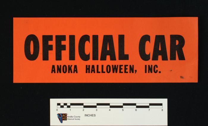 Anoka Halloween Official Car Sign