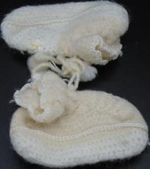 White Crocheted Baby Bootees