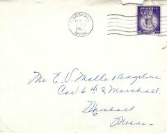 Holiday Card from the Ford's to E.V. Molle and Angela, 12/19/1957
