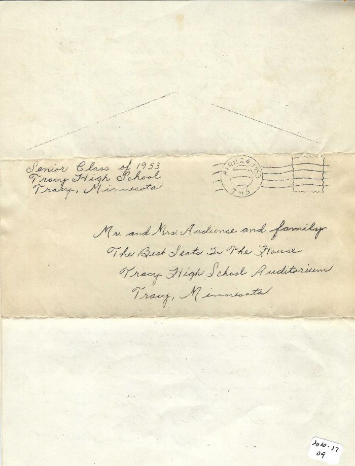 Letter to Audience, April 24, 1953