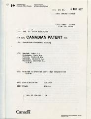 Federal Cartridge One-Piece Shotshell Casing Patent, Canada