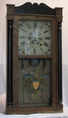 Shelf Clock, Pillar and Scroll