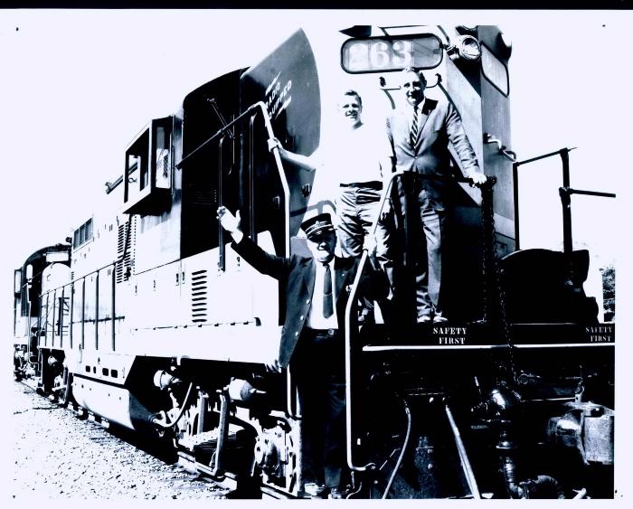 M. C. "Bud" Korfhage on Train