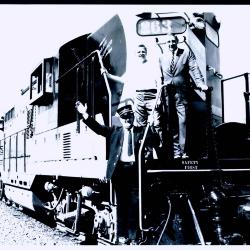 M. C. "Bud" Korfhage on Train