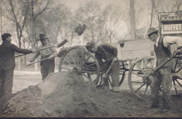 Postcard of Men Digging