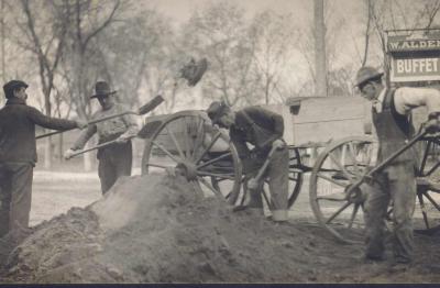 Postcard of Men Digging