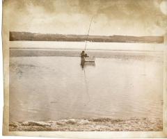 Fishman on Lake Minnewaska, Titled "Jumping the Season"