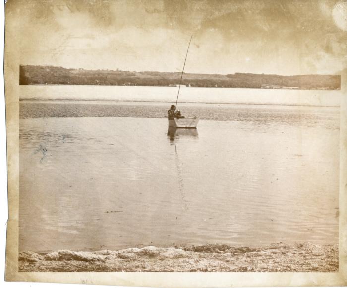 Fishman on Lake Minnewaska, Titled "Jumping the Season"
