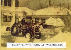 Terry Rooney plowing at W. A. Miller home