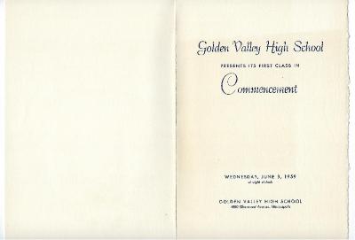 Golden Valley High School, Class of 1959 Commencement Program