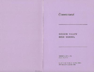 Golden Valley High School Class of 1964 Commencement Program
