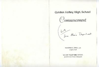 Golden Valley High School, Class of 1960, Commencement Program
