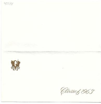 Golden Valley High School Class of 1963 Commencement Invitation