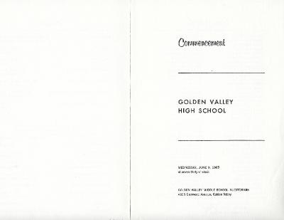 Golden Valley High School, Class of 1965 Commencement Program