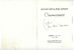 Golden Valley High School, Class of 1960, Commencement Program