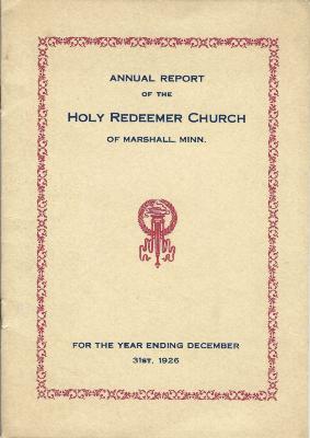 Annual Report of the Holy Redeemer Church, Marshall, MN., 1926