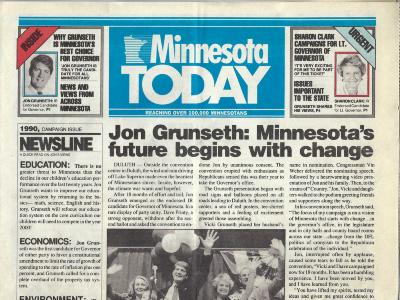 1990 Advertising Paper for Jon Grunseth for Governor
