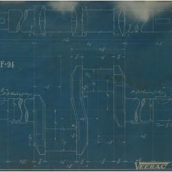 Blueprint of a brake arm assembly for a Veerac vehicle