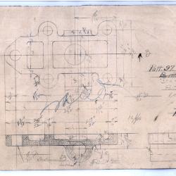 Technical drawing for a Veerac part
