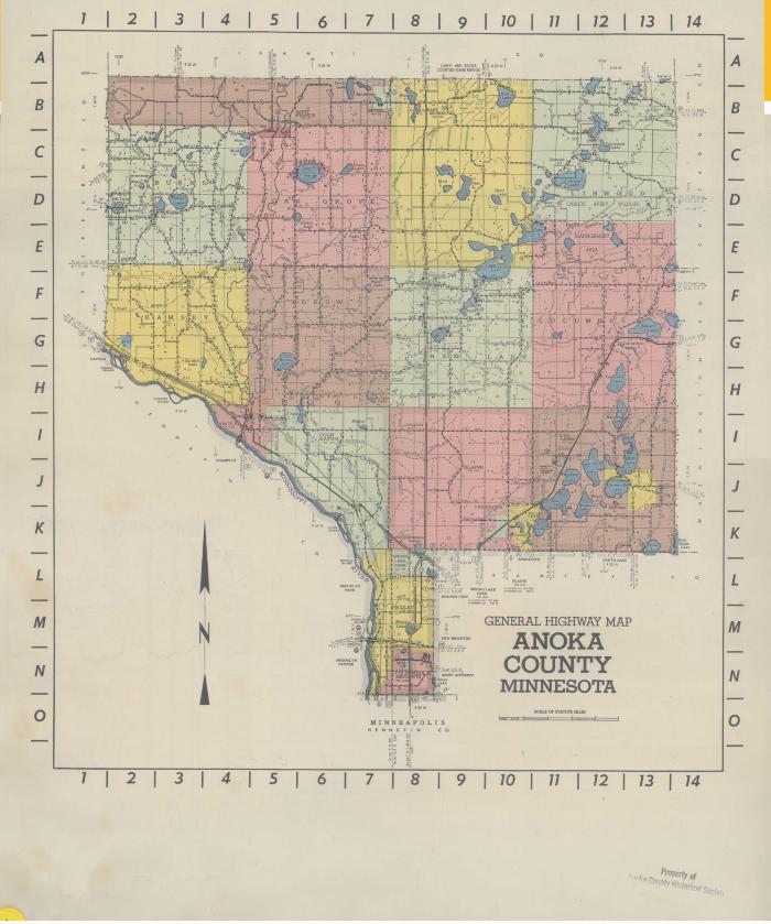 General Highway Map of Anoka 1964