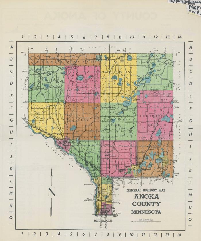 General Highway Map of Anoka County