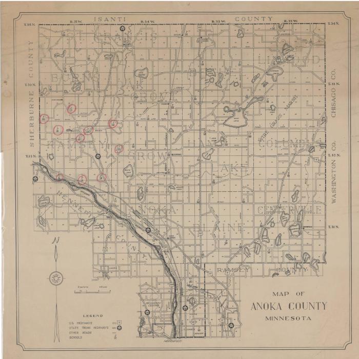 Map of Anoka County