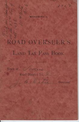 Road Overseer's Land Tax Pass Book, Sodus Township, 1892