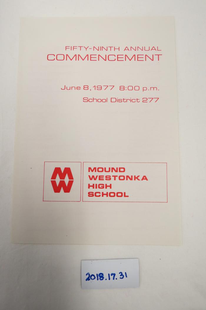Commencement Program 1977