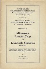Minnesota Annual Crop and Livestock Statistics, 1924-1925