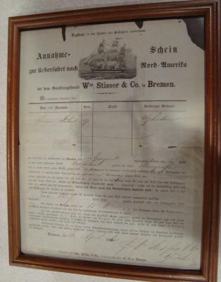 Certificate of Passage for Herman Rebers