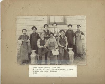 Photograph of men at Dodge Center creamery