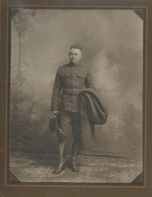 Photograph of a young man in the uniform of World War 1