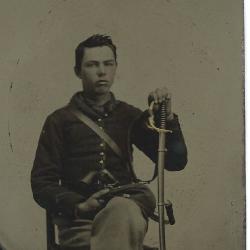  Tintype picture of a young man in a civil war uniform