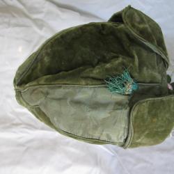 Green Velvet hat with strips of same color green satin