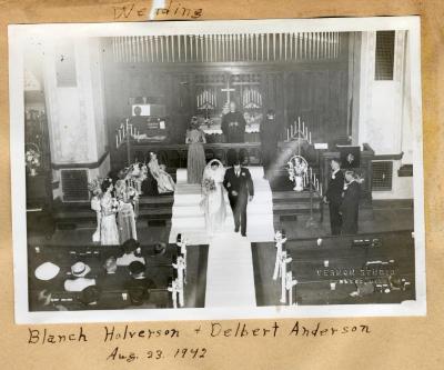 Blanch Halvorson and Delbert Anderson wedding