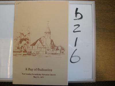 New London, Seventh Day Adventist,  A Day of Dedication (3 copies)