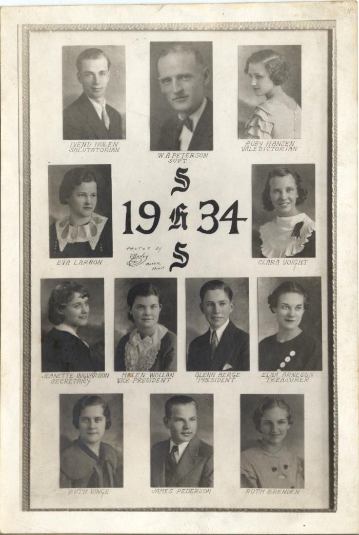 Starbuck High School Senior Class Photo 1934