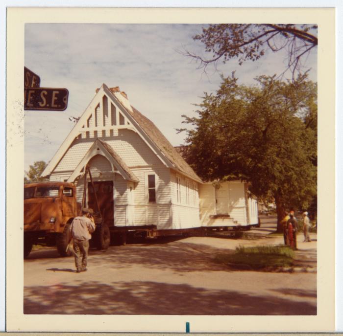 St Pauls's Episcopal Church and Pope County School District #33 School house move