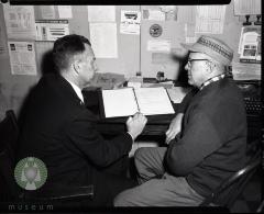 Larry Swaggert and O. A. Hovren in Glenwood, Minnesota. 