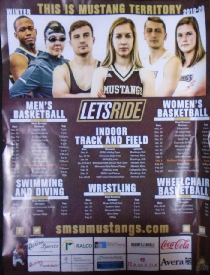 SMSU Mustangs 2019-2020 Winter Sports Poster